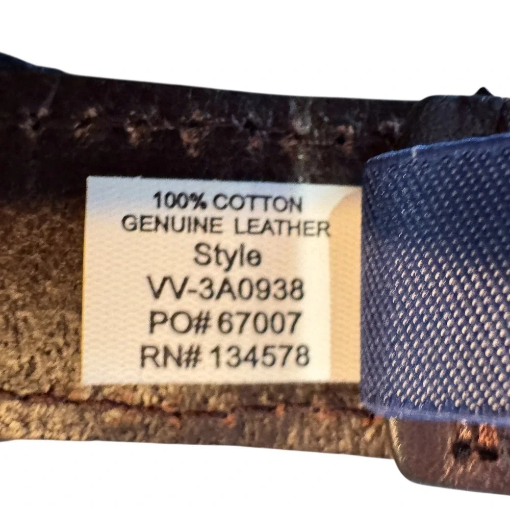 Vineyard Vines‎ Mens USA Flag Whale Canvas Leather Belt Navy Blue 34